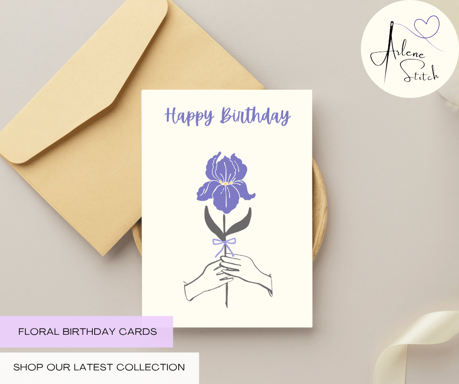 February Iris "Happy Birthday" Floral Birthday Card Paper products