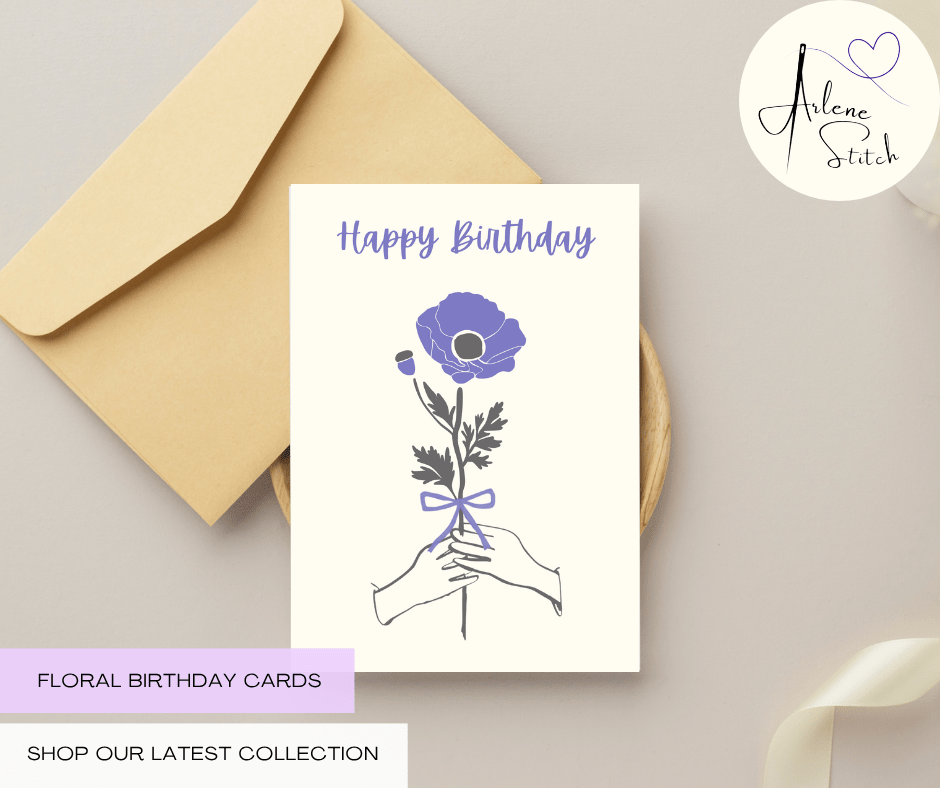August Poppy "Happy Birthday" Floral Birthday Card Paper products