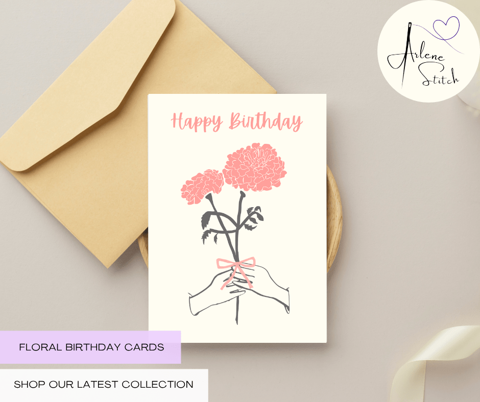October Marigold "Happy Birthday" Floral Birthday Card