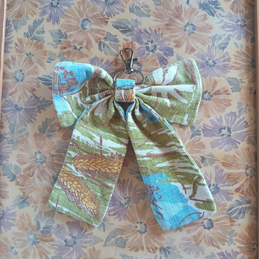 Handmade Bow Keychain - Full Floral Print - Arlene Stitch