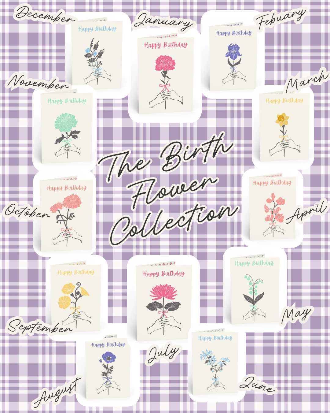 Birth Flower Card Poster