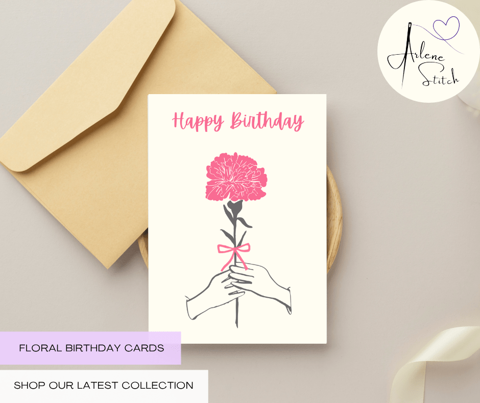 January Carnation "Happy Birthday" Floral Birthday Card Paper products