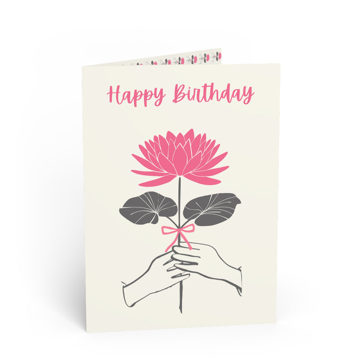 July Waterlily "Happy Birthday" Floral Birthday Card - Arlene Stitch