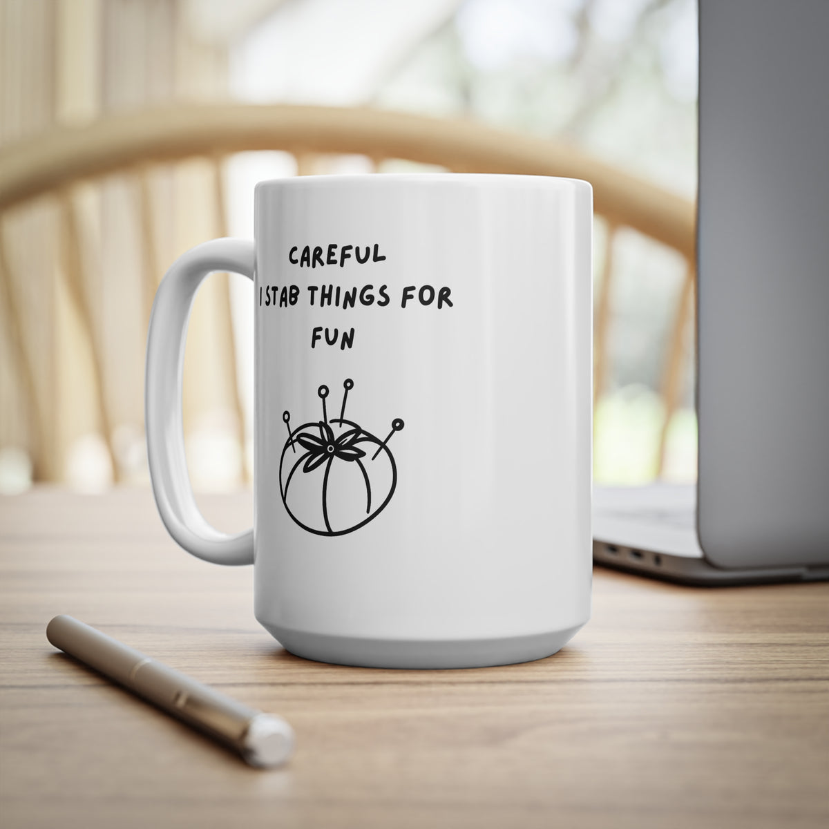 Careful I Stab Things For Fun Craft Comedy Crematic Mug