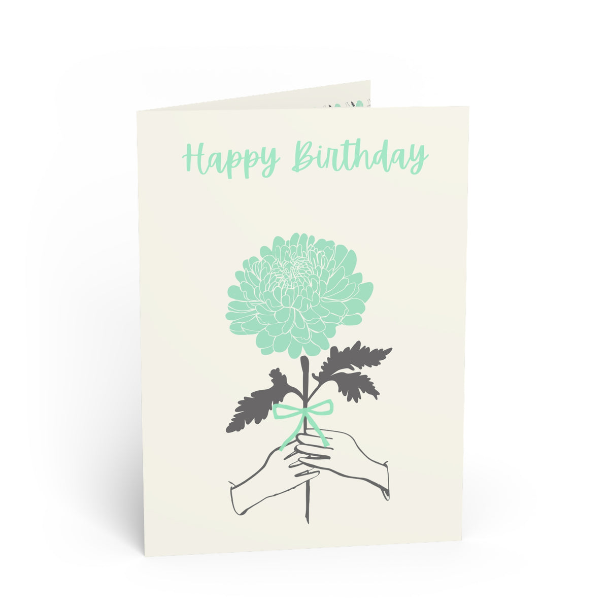 November Chrysanthemum "Happy Birthday" Floral Birthday Card - Arlene Stitch