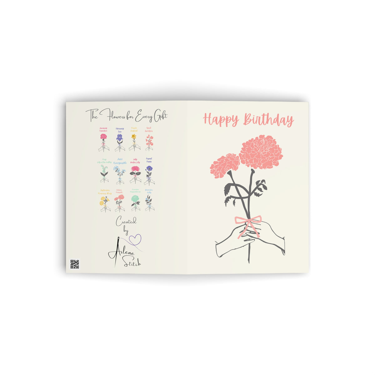 October Marigold "Happy Birthday" Floral Birthday Card