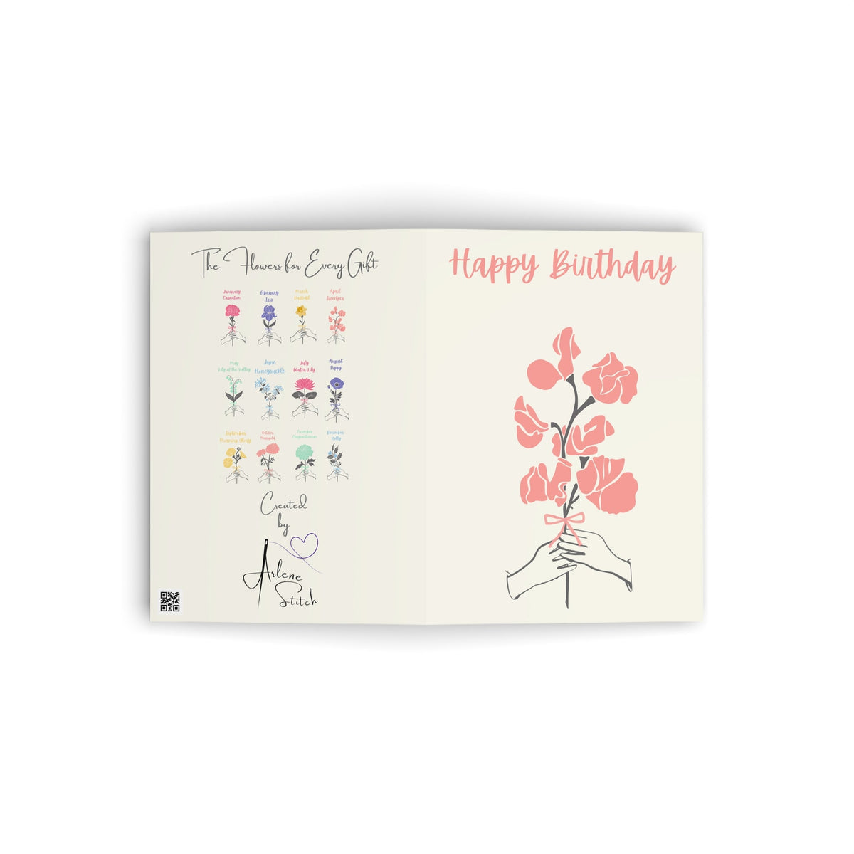 April Sweetpea "Happy Birthday" Floral Birthday Card Paper products