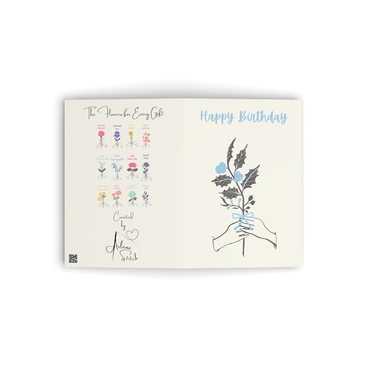 December Holly "Happy Birthday" Floral Birthday Card Paper products