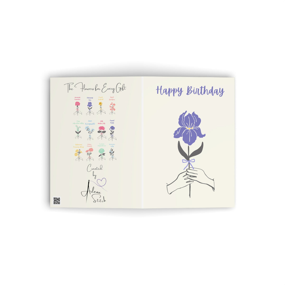 February Iris "Happy Birthday" Floral Birthday Card Paper products
