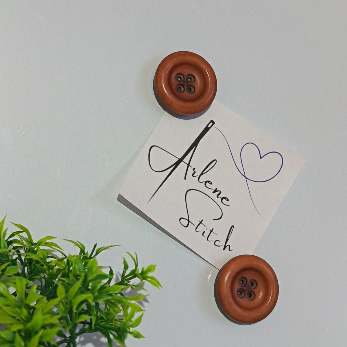 Large Brown Chunky Recycled Button Magnets Home Decor