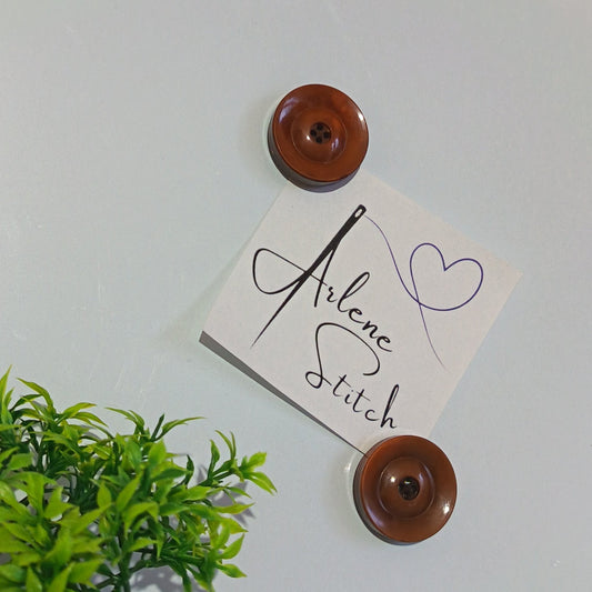 Large Light Brown Chunky Recycled Button Magnets Home Decor