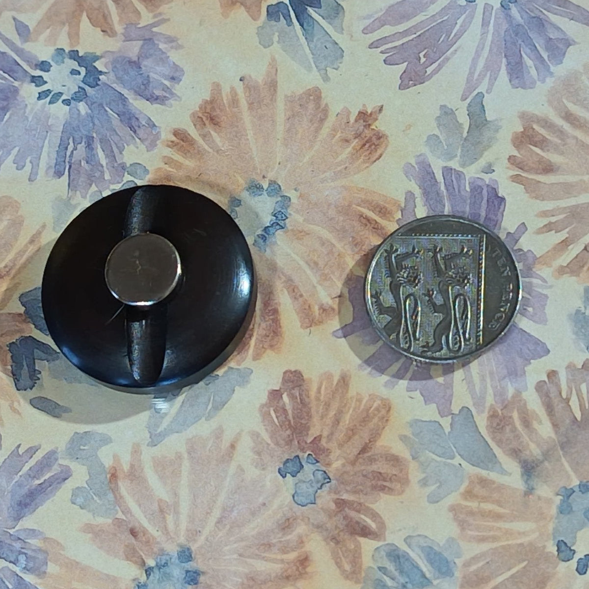 Large Dark Brown Recycled Button Magnets - Arlene Stitch