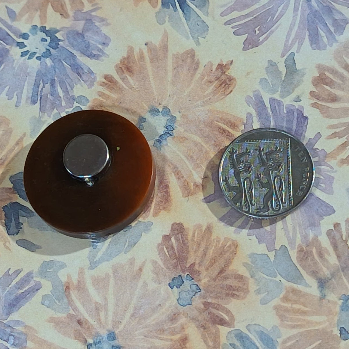 Large Light Brown Chunky Recycled Button Magnets Home Decor