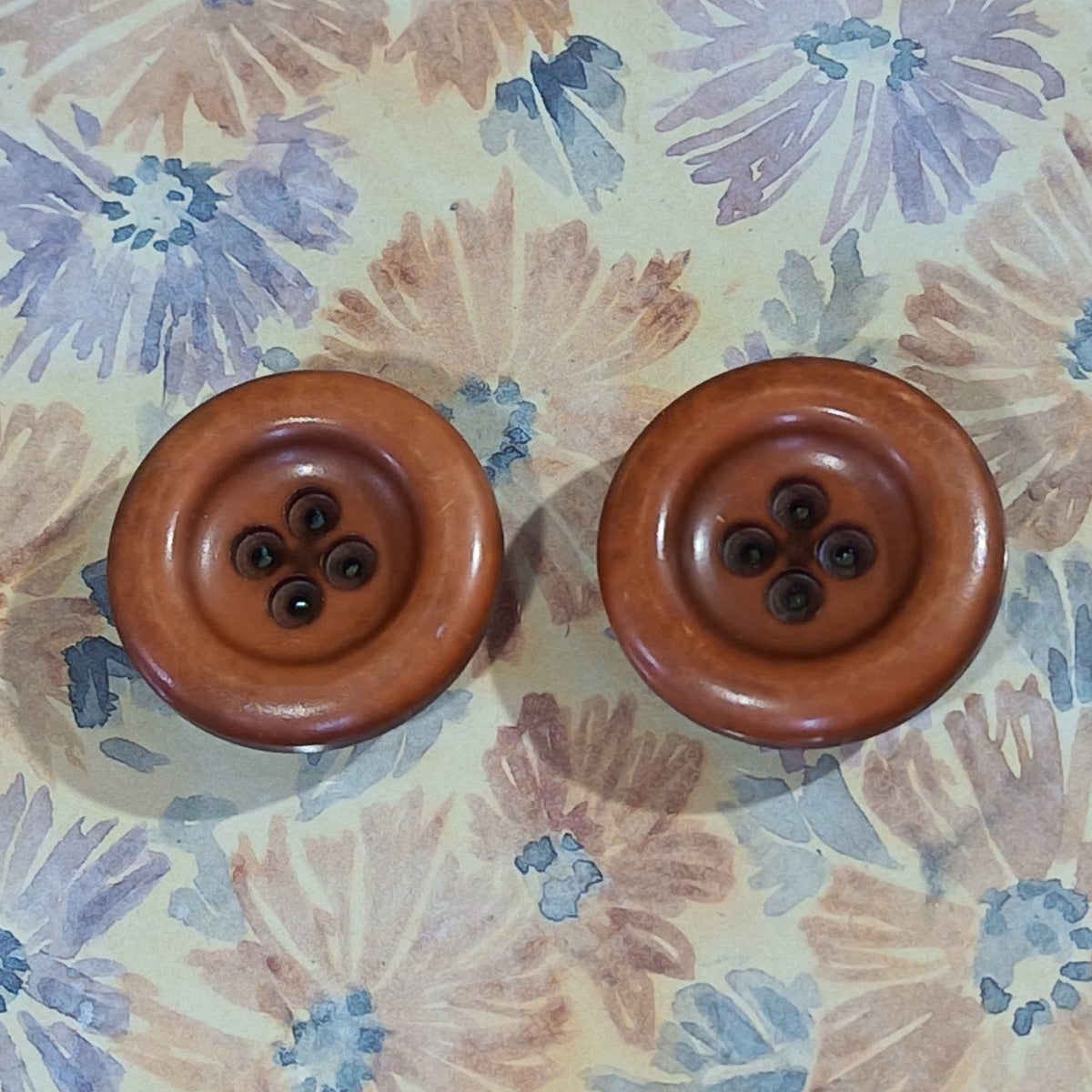 Large Brown Chunky Recycled Button Magnets Home Decor