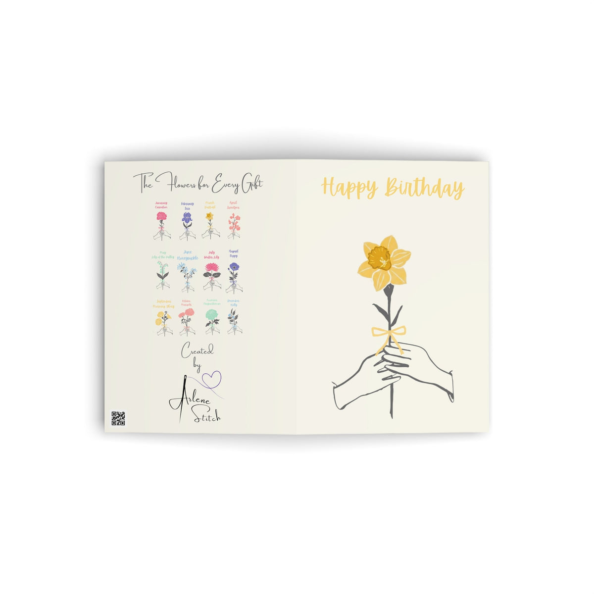 March Daffodil "Happy Birthday" Floral Birthday Card Paper products
