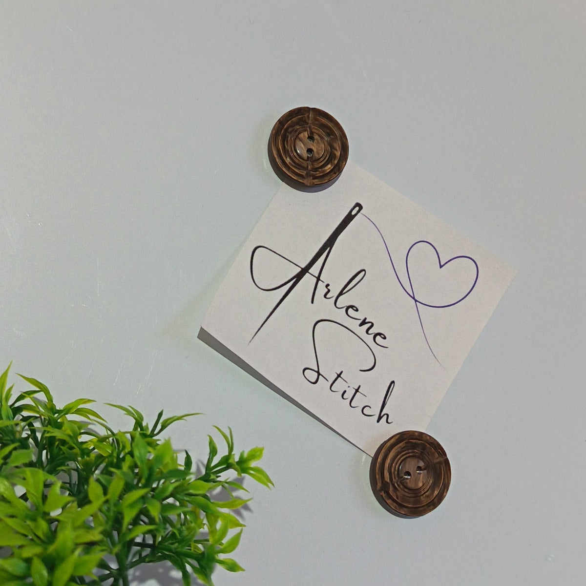 Medium Brown Marble Recycled Button Magnets Fridge Magnet