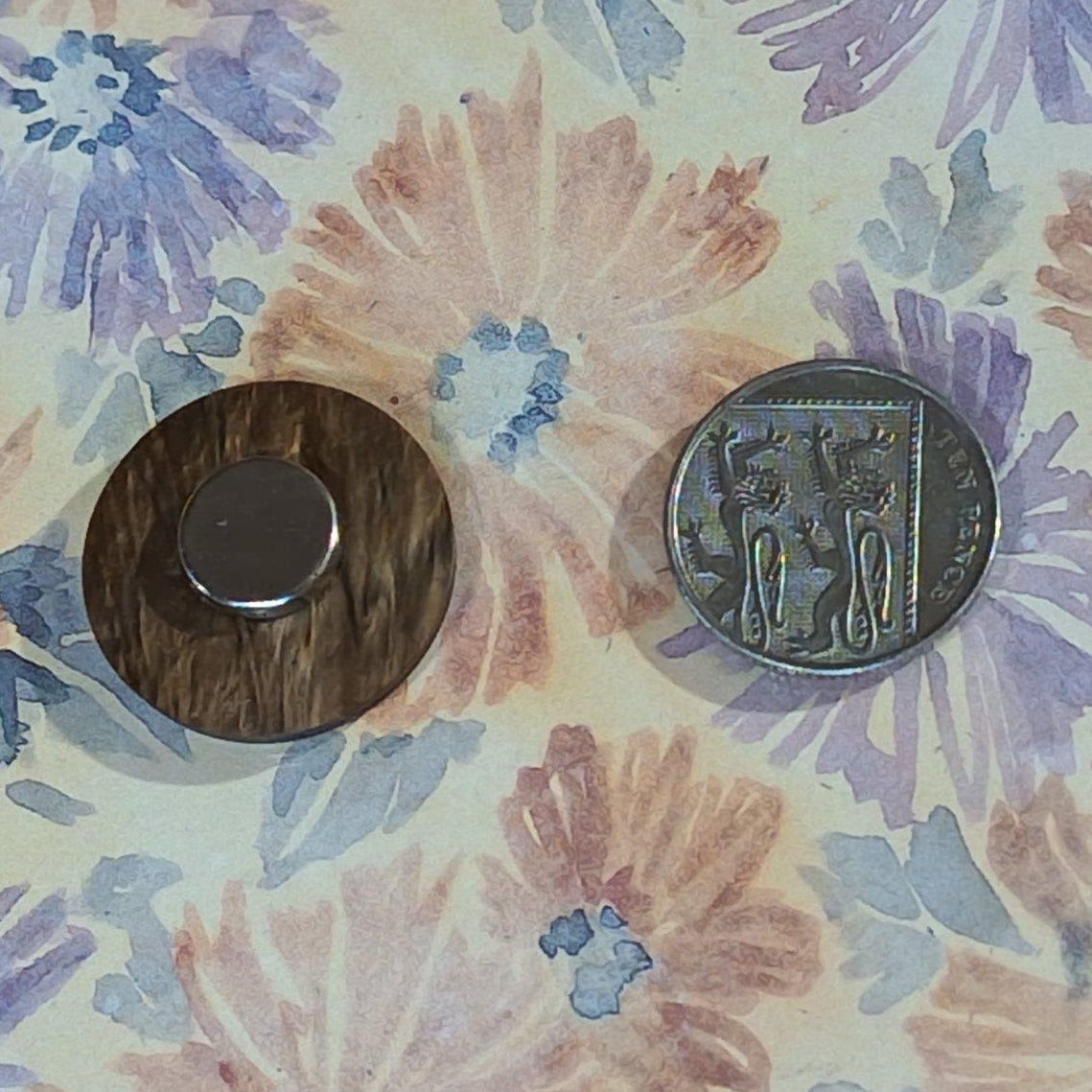 Medium Brown Marble Recycled Button Magnets Fridge Magnet
