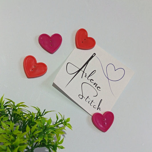Medium Indent Heart Recycled Button Magnets Home Decor