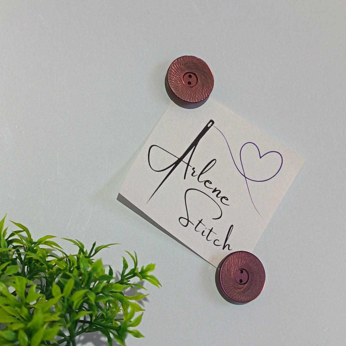Medium Pink Iridescent Recycled Button Magnets Fridge Magnet
